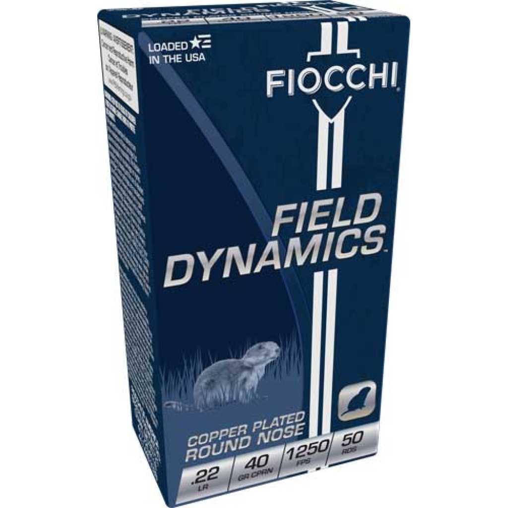 Fiocchi Field Dynamics .22LR 40 Grain Copper Plated Round Nose Box of ...